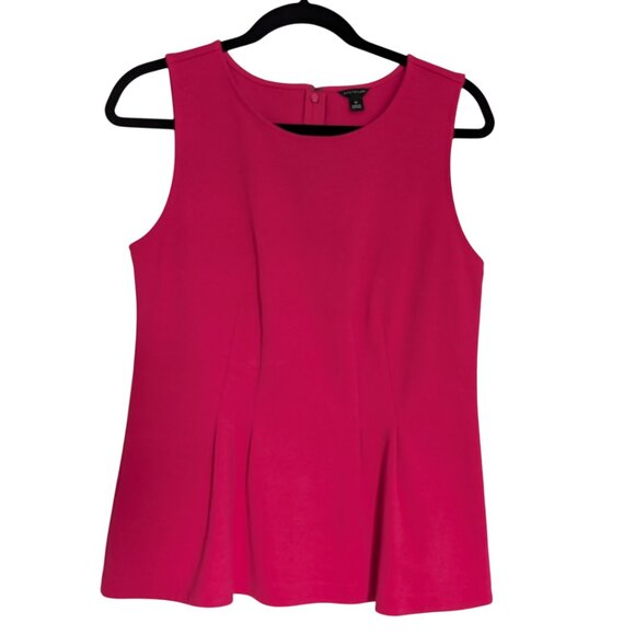 ANN TAYLOR Sleeveless Pleated Red Top With Zipper Women's Size M - Picture 1 of 5
